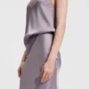 Lace-trim maxi skirt with wrap front
