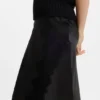 Lace-trim maxi skirt with wrap front