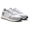 Lace-up sneakers in lightweight fabric with suede trims