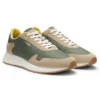 Lace-up sneakers in lightweight fabric with suede trims