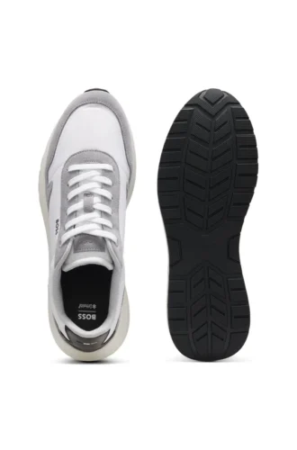 Lace-up sneakers in lightweight fabric with suede trims