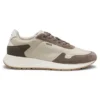 Lace-up sneakers in lightweight fabric with suede trims