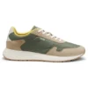 Lace-up sneakers in lightweight fabric with suede trims