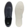 Lace-up trainers with knitted uppers and leather trims