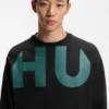 Large-logo sweatshirt in cotton jersey