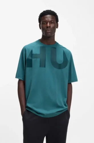 Large-logo T-shirt in cotton jersey