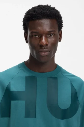 Large-logo T-shirt in cotton jersey