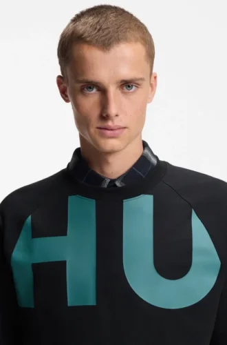 Large-logo T-shirt in cotton jersey