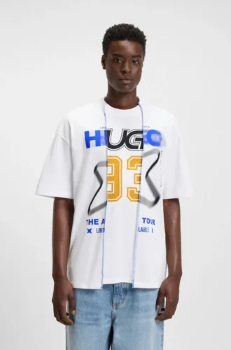 Layered-effect T-shirt in cotton jersey