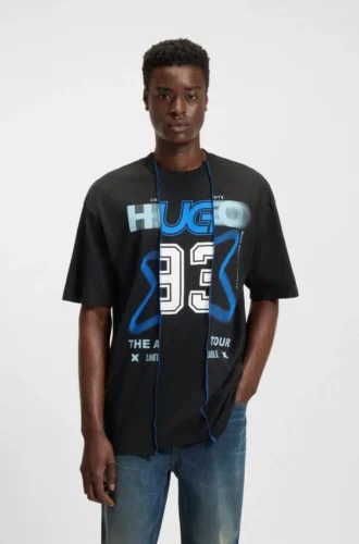Layered-effect T-shirt in cotton jersey