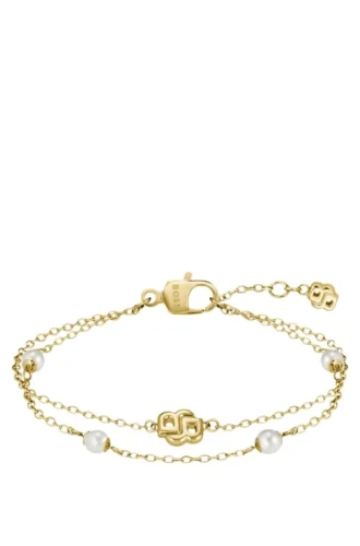Layered gold-tone bracelet with Double B monogram