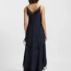 Layered satin dress with silk inserts Layered satin dress with silk inserts