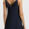 Layered satin dress with silk inserts Layered satin dress with silk inserts