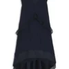 Layered satin dress with silk inserts Layered satin dress with silk inserts