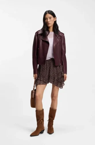 Layered skort with modern print