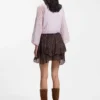 Layered skort with modern print