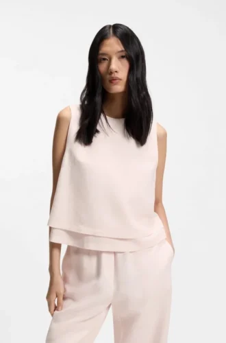 Layered top with open back