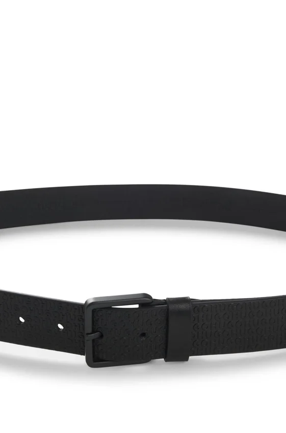 Leather belt with embossed logos Leather belt with embossed logos