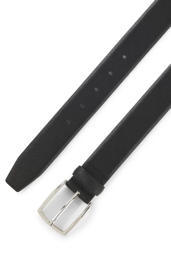 Leather belt with embossed structure Leather belt with embossed structure