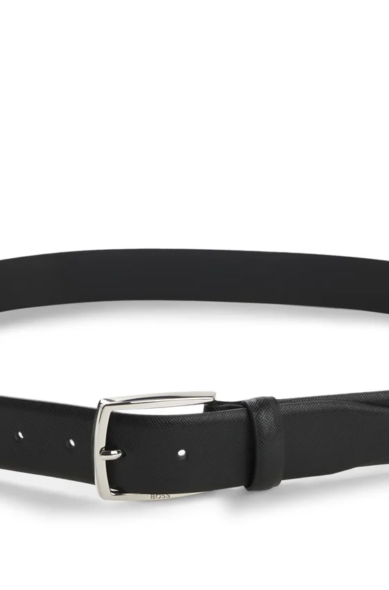 Leather belt with embossed structure Leather belt with embossed structure