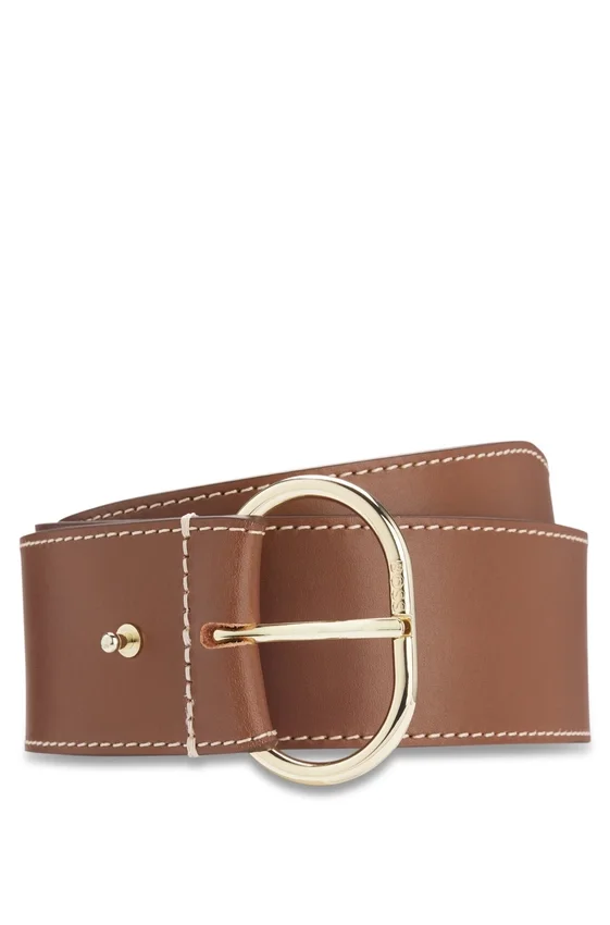 Leather belt with gold-tone buckle Leather belt with gold-tone buckle