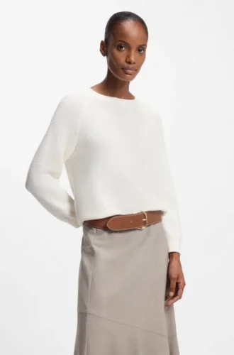 Leather belt with gold-tone buckle