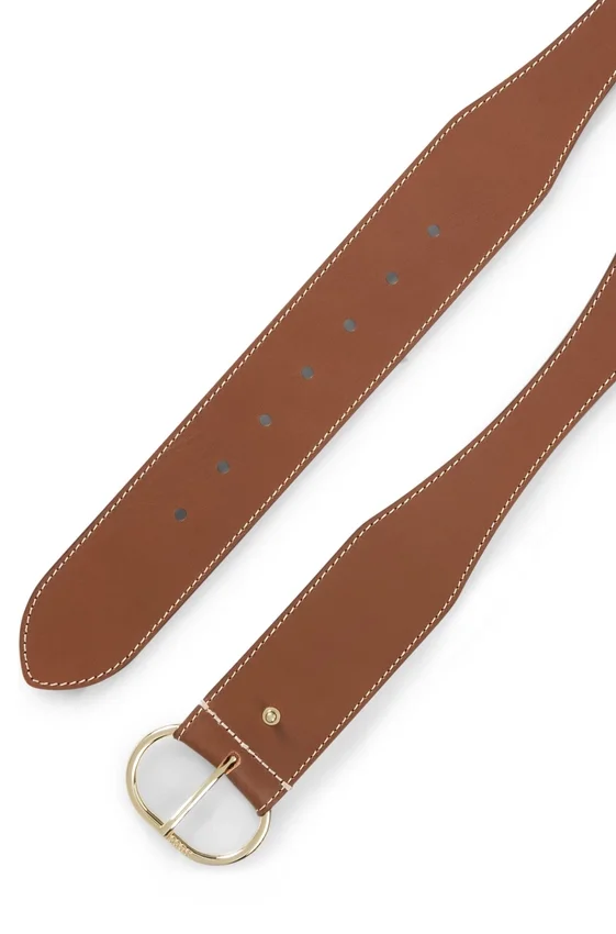 Leather belt with gold-tone buckle Leather belt with gold-tone buckle