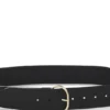 Leather belt with gold-tone buckle