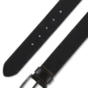 Leather belt with logo buckle