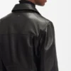 Leather biker jacket in a regular fit