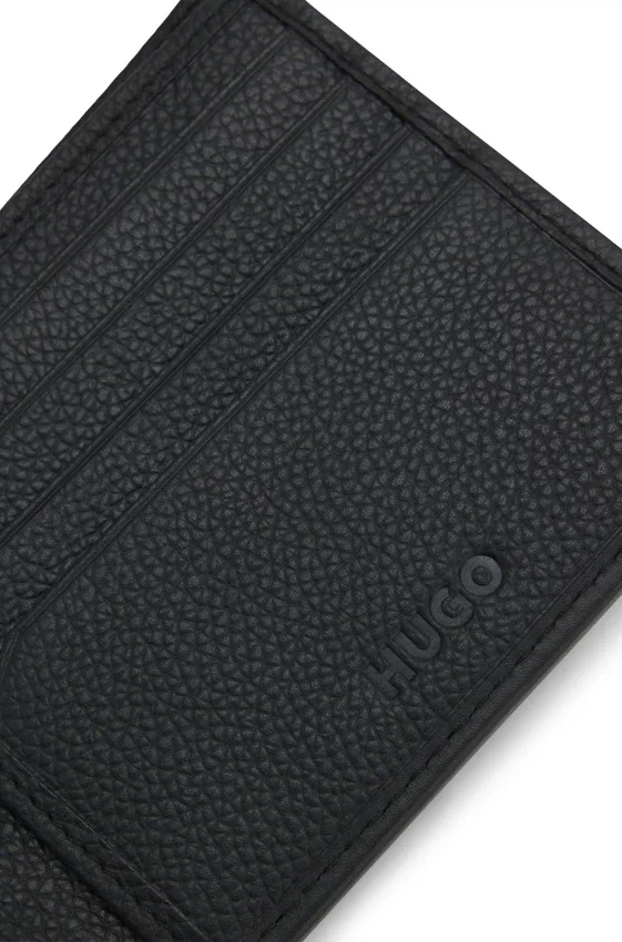 Leather billfold wallet with stacked-logo trim Leather billfold wallet with stacked-logo trim