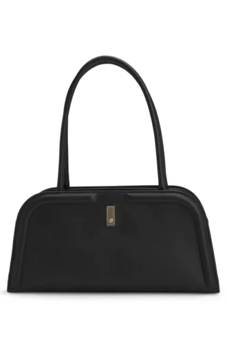 Leather bowling bag with Double B monogram