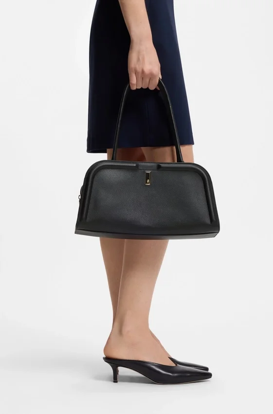 Leather bowling bag with Double B monogram Leather bowling bag with Double B monogram