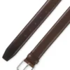 Leather business belt with polished silver buckle Leather business belt with polished silver buckle