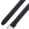 Leather business belt with polished silver buckle Leather business belt with polished silver buckle