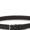 Leather business belt with polished silver buckle Leather business belt with polished silver buckle