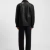 Leather field jacket in a regular fit