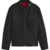 Leather field jacket in a regular fit