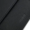 Leather folding wallet with stacked-logo trim