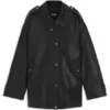 Leather jacket with long length