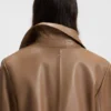 Leather jacket with trench styling