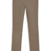 Leather leggings with logo-hook closure