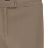 Leather leggings with logo-hook closure