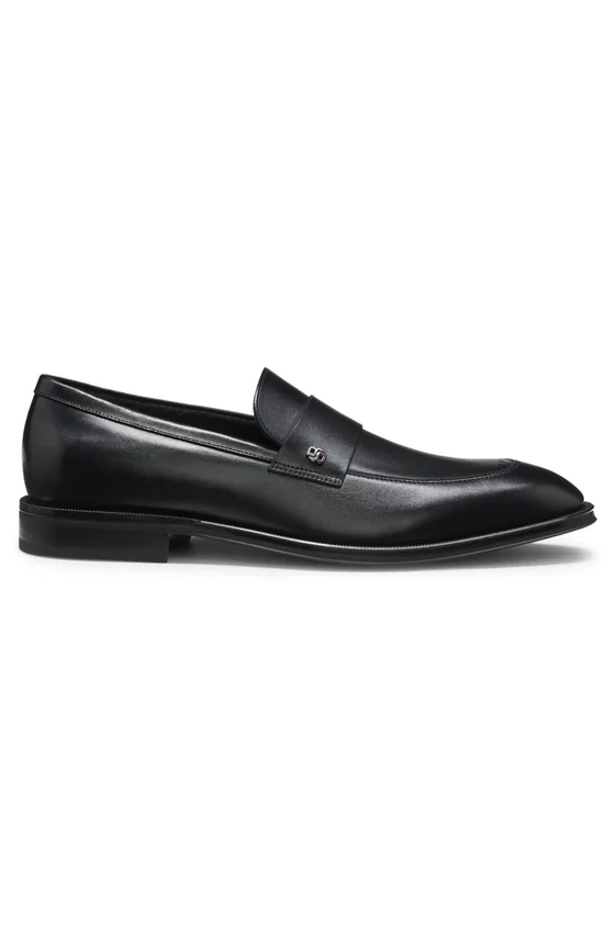 Leather loafers with Double B monogram trim Leather loafers with Double B monogram trim