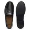 Leather loafers with penny trim