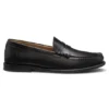 Leather loafers with penny trim