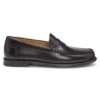 Leather loafers with penny trim