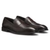 Leather loafers with plain penny trim