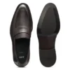 Leather loafers with plain penny trim