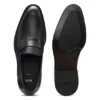 Leather loafers with plain penny trim
